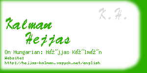 kalman hejjas business card